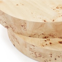 Table basse moderne pour salon, en placage de bois Mappa Burl, ronde, unique, pour la maison