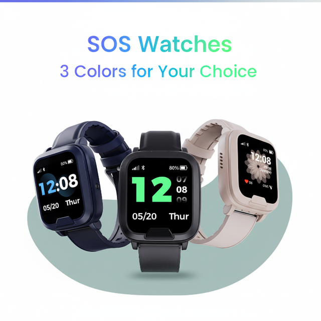 OEM/ODM SOS Watches Health Monitoring Wearables Elderly Safety Smart Bracelet with Fall Detection and Real-time GPS Tracking