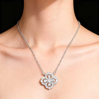 Moissanite de laboratoire à haute brillance, couleur DEF, clarté VVS, taille libre, avec pendentif en argent 925 à 4 griffes, vente en gros, directement de l'usine