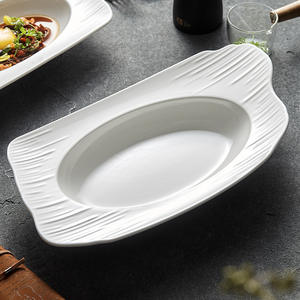 Plato de Sopa Estilo Occidental, Apto para Microondas, Esmaltado, para el Hogar, Novedad <span class=keywords><strong>2022</strong></span>, Plato Hondo, Sensación de Alta Gama, Plato para Pasta, Plato Blanco para Bistec - Product Image 4
