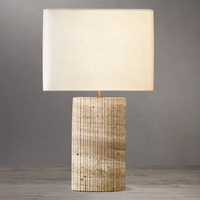 Lampe de table rectangulaire en travertin, style moderne et luxueux, texturée, pour chambre à coucher, salon, hôtel, villa, fournisseur d'éclairage, OEM, ODM, sur mesure