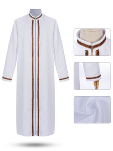 Túnica Islámica para Hombre, Thobe Jubba, Kimono Bordado, Caftán Marroquí, Estilo Saudí, Abaya de Dubái, Ropa Tradicional Musulmana - Product Image 5