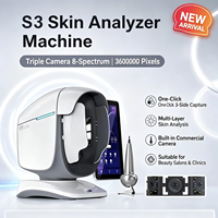 Nouveaux modèles S3 AI Skin Analyzer Machine, appareil d'analyse cutanée triple caméra 36MP, scanner facial 8 spectres, analyseur de cuir chevelu pour salon de beauté