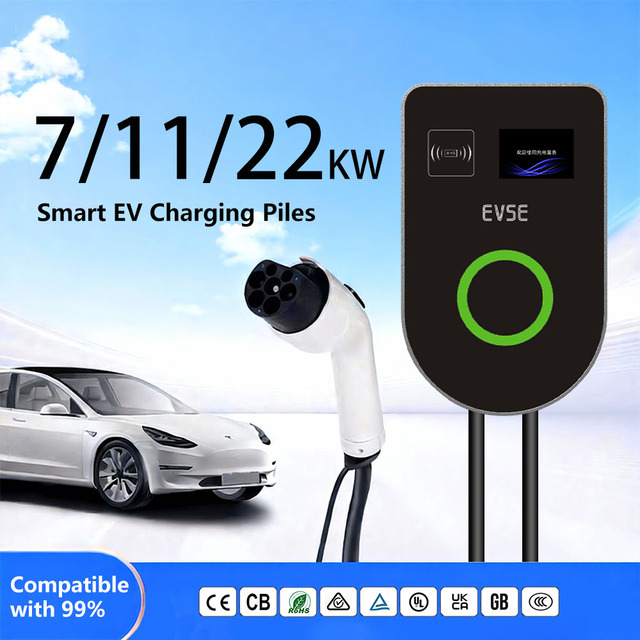 Factory Direct Sale Ac 22kw Ev Charger 7kw 11kw Ac Ev Charger Wall Mounted Electric Charging Station Home Use