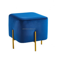Pouf en velours pour salon, repose-pieds, avec pieds en métal doré, moderne et durable, vente en gros