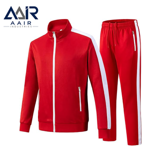 Ensemble de survêtement sportif d'été blanc imprimé, veste zippée et pantalon de survêtement léger à cordon de serrage avec rayures contrastées sur le devant - Product Image 5