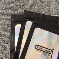 Embalaje de plástico ziplock negro no mate Sellado de almacenamiento de alimentos 4x6 Bolsa de Mylar holográfica con cierre hermético Myplock