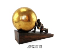 Résine artificielle abstraite pour hommes, décoration de boule d'or, vente en gros, cadeaux de table, offre spéciale