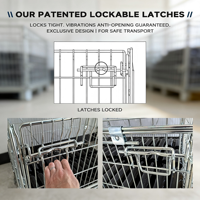 Conteneur en treillis métallique galvanisé pliable et empilable de qualité industrielle pour entrepôt, stockage, transport de bouteilles, 600
