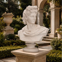Statue de Buste Grec Classique Style Romain Sculpture en Fibre de Verre Aspect Marbre Décoration Intérieure Extérieure pour Jardin Villa Hôtel