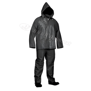 싼 방수 비옷 산업 작업 무거운 의무 PVC 비 세트 2 조각 비 재킷 바지 내구성 비 코트 방수 - Product Image 2