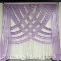 Rideau de fond élégant pour mariage, à double couche, en soie glacée, pour la décoration de fond d'événements et de fêtes