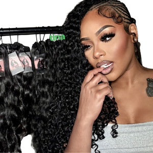 Raw Curly Indian Hair Bundle One Single Donor Unprocessed Burmese 100% Human Hair <b>Machine</b> Double Weft 24" <b>Stretched</b> Length Hair - Product Image 1