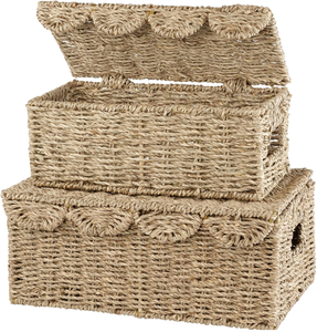 ตะกร้าสานจากหญ้าทะเลรูปทรงสี่เหลี่ยม - Product Image 1