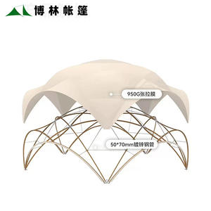 Dôme sphérique extérieur, structure en acier, tente de camping semi-permanente, grande tente de réception, camping d'usine - Product Image 5