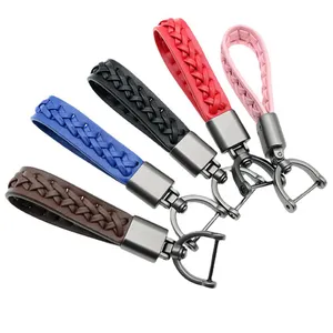 Porte-clés personnalisé 2026 en cuir ultra-résistant avec corde en cuir et design fer à cheval, idéal pour les affaires, avec clé en métal durable - Product Image 1