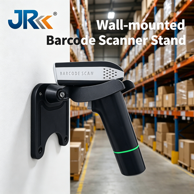 JR-T3 Universal Wall Mount Barcode Scanner Bracket Heavy Duty QR Code Reader Holder Hands-Free Cradle