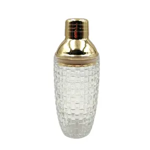 <span class=keywords><strong>Verre</strong></span> <span class=keywords><strong>shaker</strong></span> fait à la main de 12 pouces, 13oz, avec couvercle en or 304, pour outils de bar et de club - Product Image 1