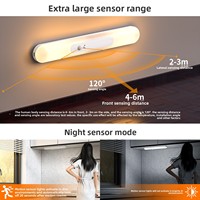 Bande lumineuse LED à détecteur de mouvement, dimmable, super lumineuse, rechargeable par USB, sans fil, à coller, veilleuse pour escaliers, marches, placard