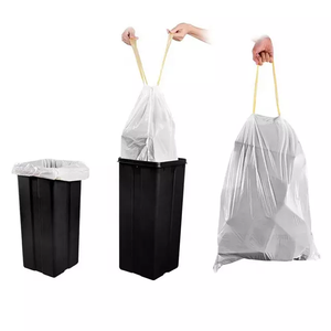 Revestimientos de basura Bolsas de basura de plástico de 3-5 litros con cinta de amarre Asas con cordón Bolsas de basura Revestimientos Bolsas de basura - Product Image 4