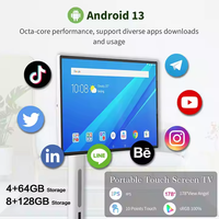 Monitor de Pantalla Táctil de 27 Pulgadas, Android Todo en Uno, Mini TV Inteligente Portátil, Procesamiento AG+AF, Control Remoto