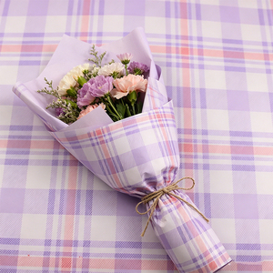 Fournitures pour fleuristes, 20 feuilles de papier d'emballage à fleurs à carreaux, résistant à l'eau, pour bouquets floraux, pour mariage, anniversaire, cadeau - Product Image 3