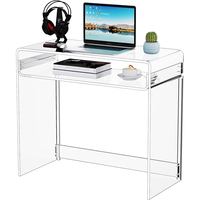 Bureau d'ordinateur portable en acrylique transparent, table de console multifonctionnelle pour la maison, le bureau, le salon, l'entrée