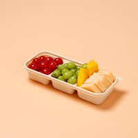 Boîte bento jetable écologique en amidon de maïs, conteneur alimentaire rectangulaire japonais avec couvercle pour la restauration