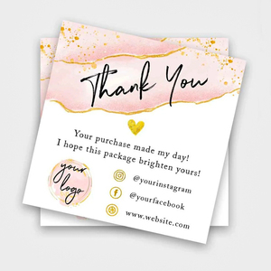 Custom Personalised Thankyou Cards Colorful Printed Logo Glossy Matte Finish Thank You Cards for Supporting <strong>My</strong> Small Business - Product Image 3