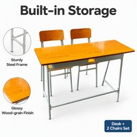 Meubles scolaires en bois durables, ensemble bureau et chaise pour étudiants, bureau et chaise scolaires modernes pour salle de classe