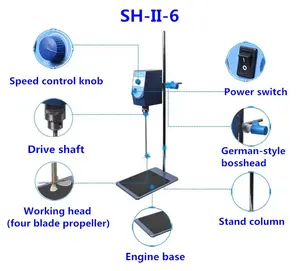 Haiju Lab SH-II-6 Hoge Kwaliteit Laboratorium Elektromagnetische Roerderpakket 110V/220V Laboratorium Verwarming Apparatuur