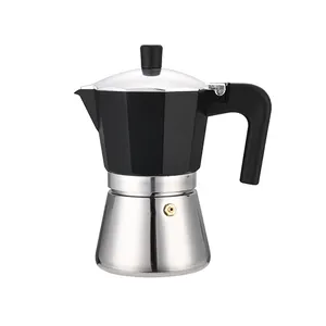 Großhandel 430 Edelstahl Basis große Kapazität Moka Pot Espresso hochwertige Kaffee maschine Beste Kaffee Moka Kanne