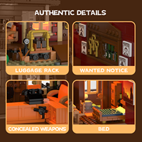 CAYI Old Western Hotel Assemblage 2146PCS Ensembles de blocs de construction avec lumière LED Compatible Moc Cowboy Scene Block Jouets pour enfants