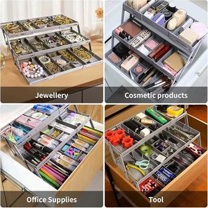 3 Tier <b>Drawer</b> Organizer Expandable Junk <b>Drawer</b> Organizer Multi Level Folding Smart <b>Drawer</b> Organizer for <b>Makeup</b> - Product Image 4