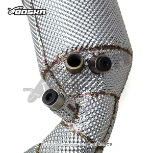 ท่อลงสแตนเลส Boska สำหรับ Audi RS6/RS7 C8 4.0T ปี 2019-2024 ท่อลงไอเสียแบบไหลสูงสำหรับรถแข่ง พร้อมแคตตาไลติกคอนเวอร์เตอร์ - Product Image 4