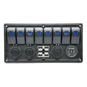 8 Way <strong>Fush</strong> Mount Illuminated Switch Panel With USB Socket 12V Battery Plugs Provide Power to 12V Devices Fridges 12V Compressors - Product Image 6