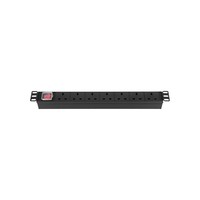 Multiprise robuste 7 voies BS1363 13A 250V en alliage d'aluminium avec interrupteur double disjoncteur pour rack de serveur