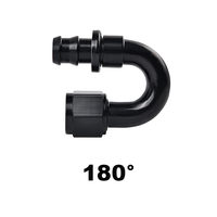 Raccord de tuyau à verrouillage rapide haute performance AN4 AN6 AN8 AN10 AN12 droit, coudé à 45, 90 ou 180 degrés pour ligne de carburant ou d'huile en caoutchouc