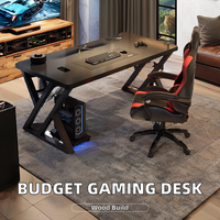 Escritorio de juegos de computadora de diseño de lujo Atlántico con paquete de silla ajustable Muestra gratis Mesas de juegos de madera de mejor presupuesto