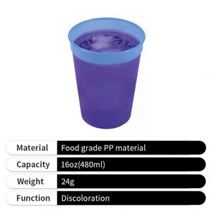 Gobelets d'humeur personnalisés à changement de couleur 12oz pour boissons froides, promotionnels, pour stades, avec couvercles - Product Image 2