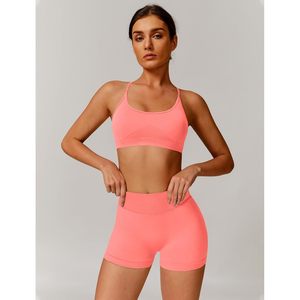 Conjunto Deportivo de 2 Piezas para Mujer: Sujetador Deportivo con Espalda Cruzada y Shorts de Cintura Alta con Efecto Levanta Glúteos para Yoga - Product Image 2