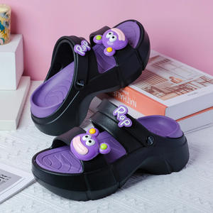 Sandales Chunky pour Femmes Rap, Beige, Noir, Rose, Blanc, Dessin Animé, Doublure EVA, Talon Plat, Pointures 35-40, Idéales pour l'Été et l'Extérieur - Product Image 3