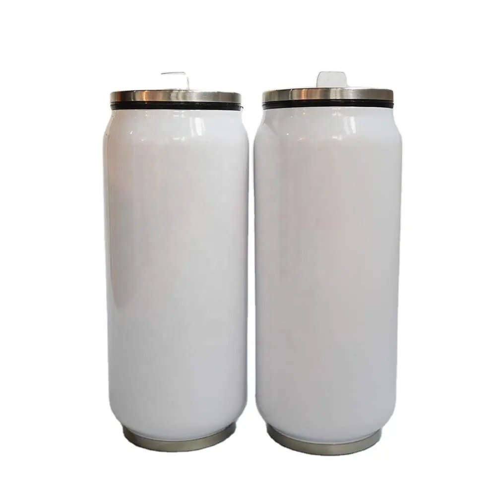Latas de botella de agua con taza de paja vaso de lata de Soda en blanco para sublimación de tinte prensa de calor sublimación en blanco