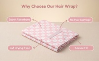 SOLPOP Custom Printed Extra Large Elastic Daisy Quick-Dry Microfiber Wrap Cap Bath Water Absorbent Hair Drying Towel for Women