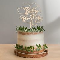 Hölzerne 'Oh Baby' Babyparty-Kuchendekoration Geburtstags-Party-Set Dessert-Tisch-Dekoration Individueller Kuchenaufsatz