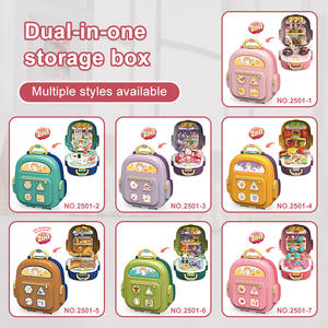 Sac à dos de jeu 2-en-1 personnalisé unisexe avec boîte de rangement, ensemble de jouets en argile colorés et outils de modelage simulés pour enfants - Product Image 6