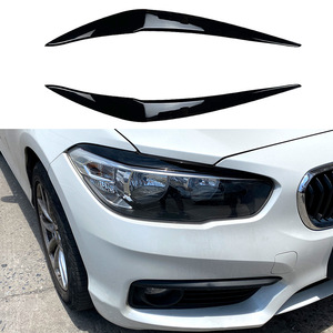 BMW 1 Series F20 Headlight Eyebrow Sticker Piano Black Carbon Fiber ABS Decal Body Modification 2015-2019 - Product Image 1