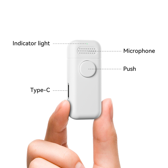 ChatGPT Voice Recorder Device AI Wearable BLE Microphone with Back Clip for Lecture and Study ODM OEM
