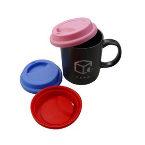 Couvercles universels en silicone beige de 8 cm et 9 cm pour tasses à thé et soucoupes, couvercles de tasses à café de voyage pour cadeaux promotionnels - Product Image 5