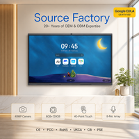 Tableau blanc interactif intelligent 65/75/86/98 pouces Ultra HD 4K, écran plat LED tout-en-un, caméra 48MP 8 micros, Android 16.0 Dual
